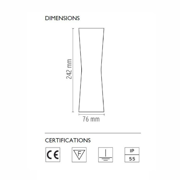 Настенный спот (точечный светильник) Flos Clessidra 40°+40° Chrome F1584057
