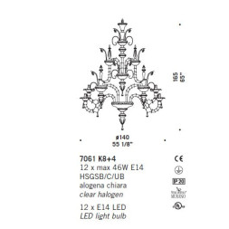 Люстра De Majo 7061 K8+4 070610K85