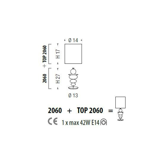 Настольная лампа Sylcom Igloo 2060 K BL + TOP 2060 BIA