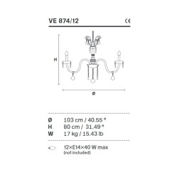 Люстра Masiero Bohemia VE 874/12 Cut