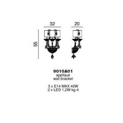 Бра Beby Group Princess 9010A01 Light 666 SW Bronze Shade