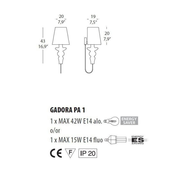 Бра Morosini Evi Style Gadora PA1 ES0600PA04AVAL