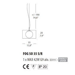 Подвесной светильник Morosini Fog SO 35 S/R 0202SO08NOAL x 3 + SYS-011500B