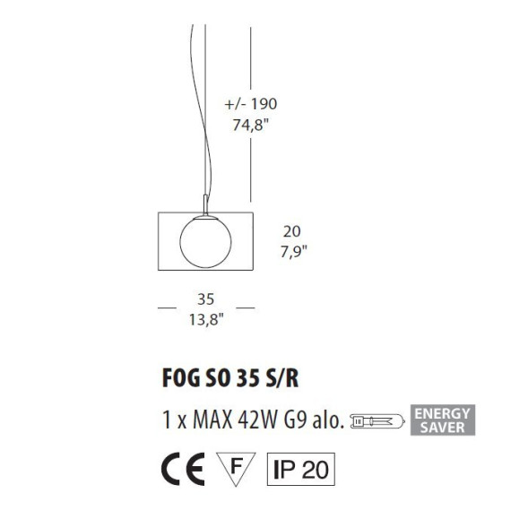 Подвесной светильник Morosini Fog SO 35 S/R 0202SO08NOAL x 3 + SYS-011500B