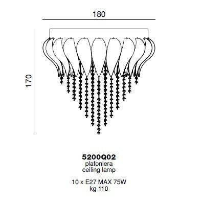 Потолочный светильник Beby Group Bouquet 5200Q02 Chrome White Charmante Acquamarine