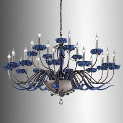 Люстра Euroluce Bora L12+6 Nichel Blue