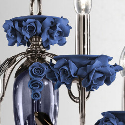 Люстра Euroluce Bora L12+6 Nichel Blue