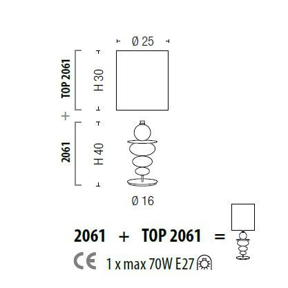 Настольная лампа Sylcom Igloo 2061 K BL + TOP 2061 BIA
