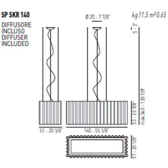 Подвесной светильник Axo Light Skirt SP SKR 140 Bianco SPSKR140E27XXBC