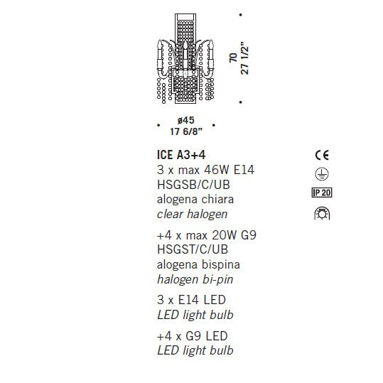 Бра De Majo ICE A3+4 0ICE00A07