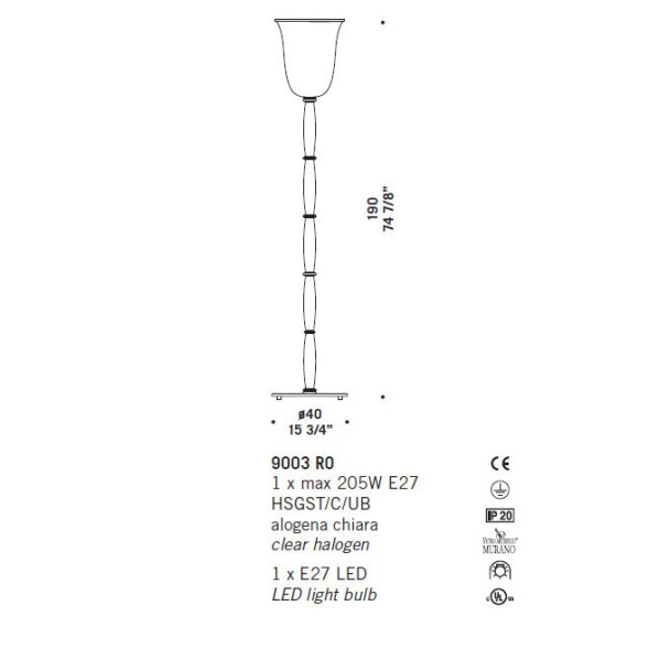 Торшер De Majo 9003 R0 090030R00