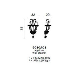Бра Beby Group Princess 9010A01 Light gold SW Bronze Shade