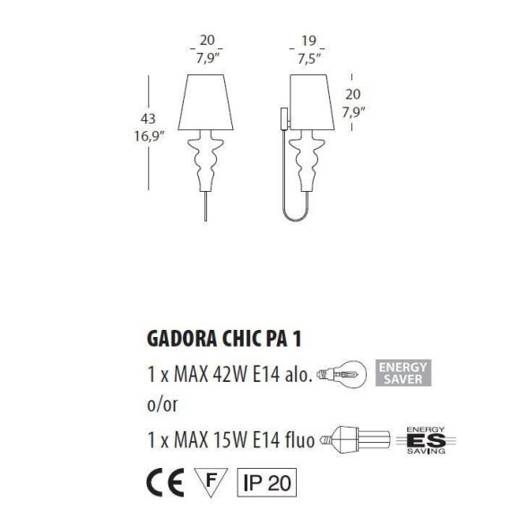 Бра Evi Style Gadora Chic PA1 ES0620PA22ORAL