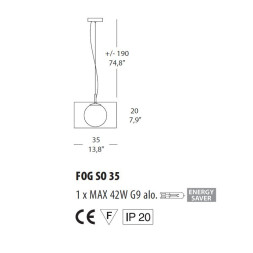Подвесной светильник Morosini Fog SO 35 0203SO08NOAL