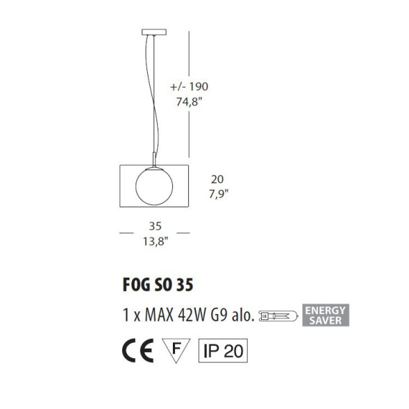 Подвесной светильник Morosini Fog SO 35 0203SO08NOAL