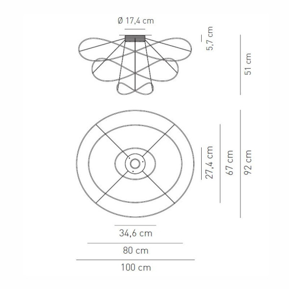 Потолочный светильник Axo Light Hoops PL HOOPS 3 PLHOOPS3ORORLED