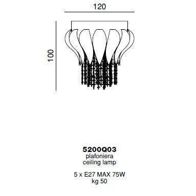 Потолочный светильник Beby Group Bouquet 5200Q03 Rose Rose Acquamarine