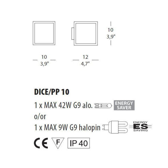 Настенно-потолочный светильник Morosini Dice PP10 0360PP08BLAL