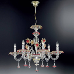 Люстра Vetri Lamp 922/6 Cristallo/Oro 24Kt/Rosso