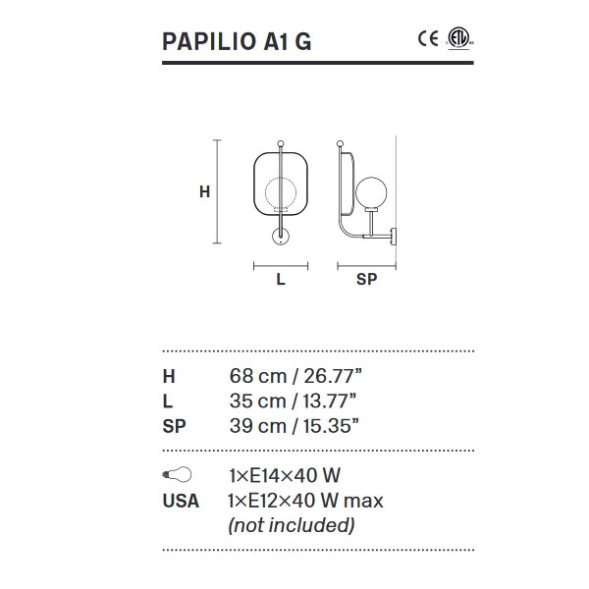 Бра Masiero Papilio A1 G V91