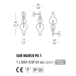 Бра Evi Style San Marco PA1 ES0630PA04AMAL