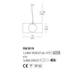 Подвесной светильник Morosini Fog SO 70 0201SO08NOIN