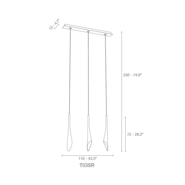 Подвесной светильник Terzani Calle T03S E8 A9 R