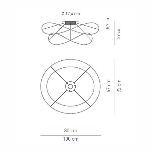 Потолочный светильник Axo Light Hoops PL HOOPS 2 PLHOOPS2ORORLED