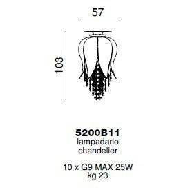 Потолочный светильник Beby Group Bouquet 5200B11 Chrome Chrome Red