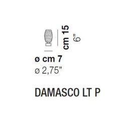 Настольная лампа Vistosi Damasco LT P ALO CR/CR NI