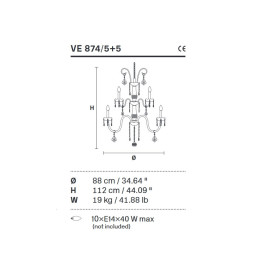 Люстра Masiero Bohemia VE 874/5+5 Cut