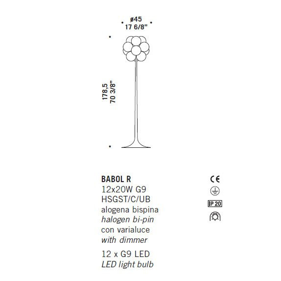 Торшер De Majo BABOL R 0BABO0R00