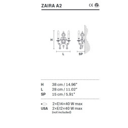 Бра Masiero Zaira A2 G03 Cut