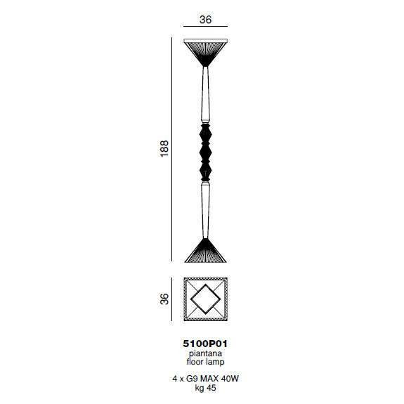 Торшер Beby Group Crystal sand 5100P01 Satin Chrome
