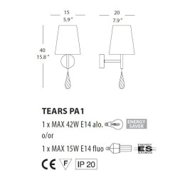 Бра Evi Style Tears PA1 ES0120PA22NEAL
