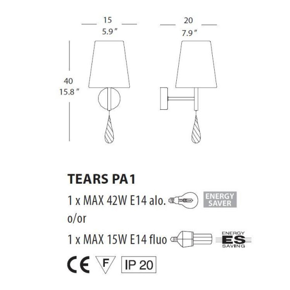 Бра Evi Style Tears PA1 ES0120PA22NEAL