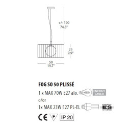 Подвесной светильник Morosini Evi Style Fog Plisse SO50 0210SO08MKIN
