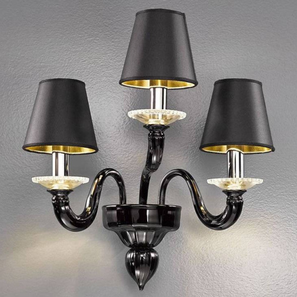 Бра Vetri Lamp 1151/A3 Nero/Cristallo/Nero