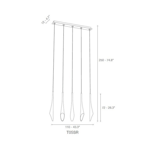 Подвесной светильник Terzani Calle T05S E8 A9 R