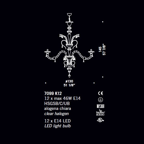 Люстра De Majo 7099 K12 070990K80