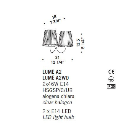 Бра De Majo LUME A2 0LUME0A20