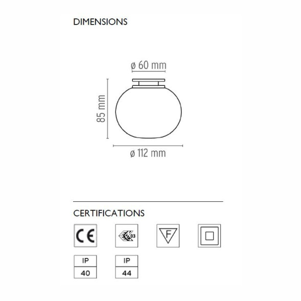 Настенно-потолочный светильник Flos Mini Glo-Ball C/W Mirror Mount. F4190009