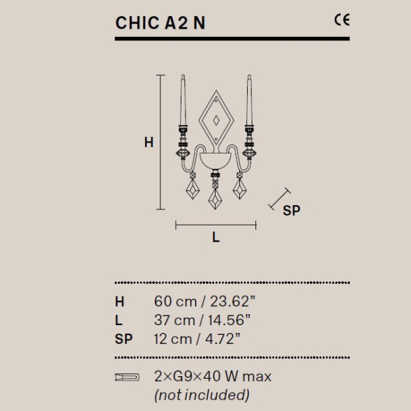 Бра Masiero Chic CHIC A2 N F01