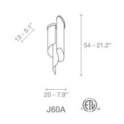 Настенный светильник Terzani Stream J60A E7 C8