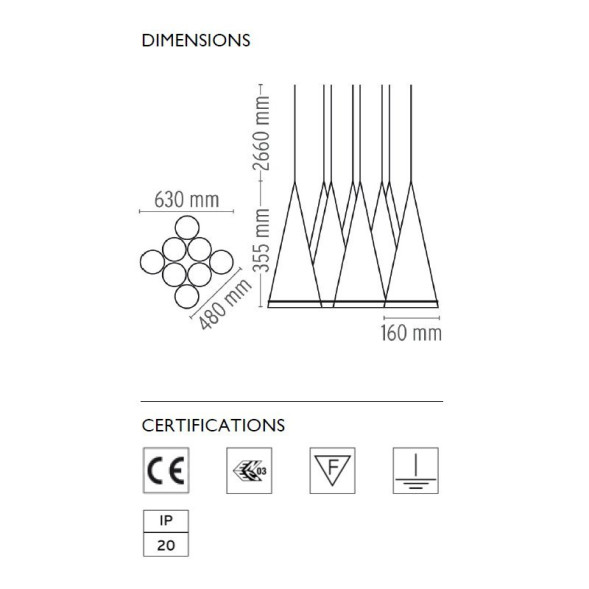 Подвесной светильник Flos Fucsia 8 F2412000