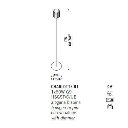 Торшер De Majo CHARLOTTE R1 0CHAR0R10