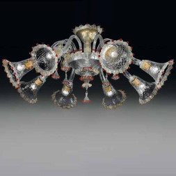 Потолочная люстра Vetri Lamp 923/8PL Cristallo/Oro 24 Kt./Rosso