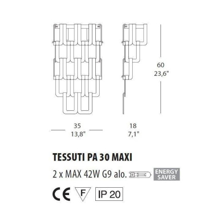 Настенный светильник Morosini Evi Style Tessuti PA 30 MAXI ES0110PA08BLAL