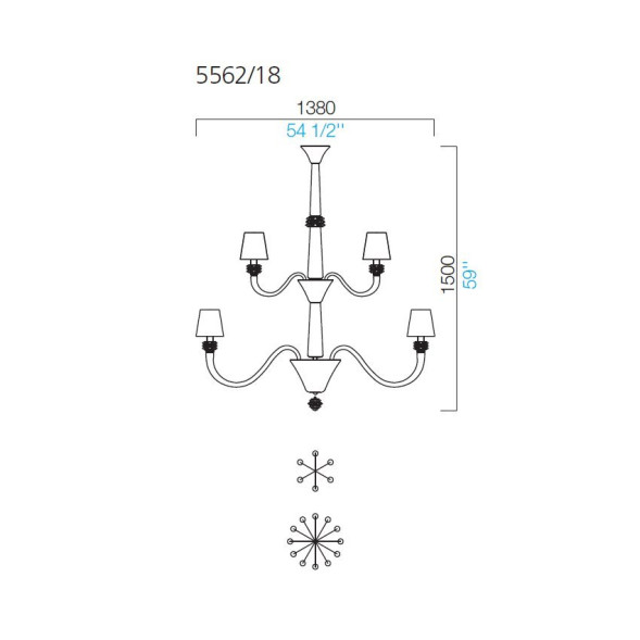 Люстра Barovier&amp;Toso Amsterdam 5562/18/IC/NN