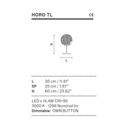 Настольная лампа Masiero HORO TL G18 / RS